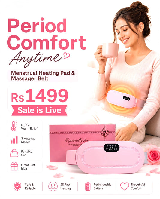 Portable Menstrual Heating Pad & Massager Belt - Just Rs 1499 Sale is Live
