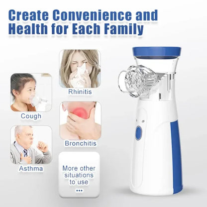 Portable mesh nebulizer for adults and kids - handheld breathing machine